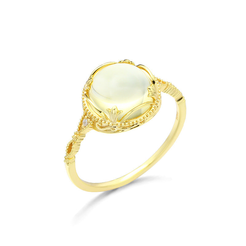 Wholesale Copper Plated Yellow Crystal Rings